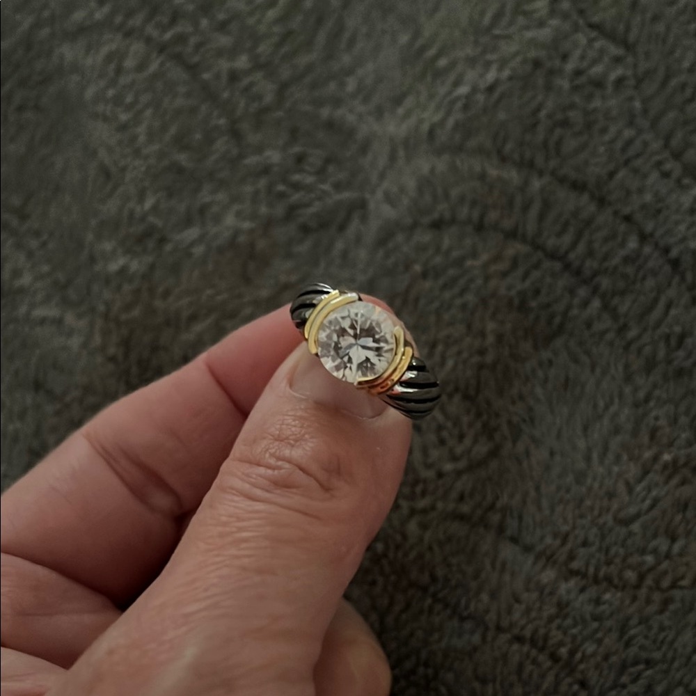Gold and Silver Split-Band Costume Ring